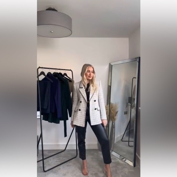 ZARA DOUBLE BREASTED TEXTURED WEAVE JACKET - Picture 5 of 16